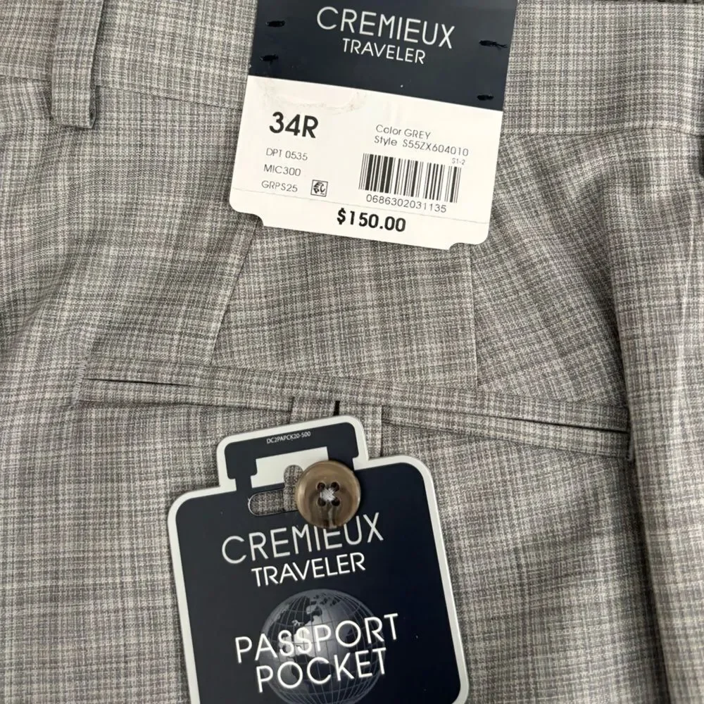 NWT Daniel Cremieux Light Gray Checkered Pants